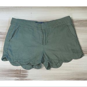 Blue Rain Scalloped Shorts Green Size M
